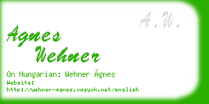 agnes wehner business card